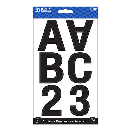 alphabet & numbers stickers 2 inch -  -- 24 per box