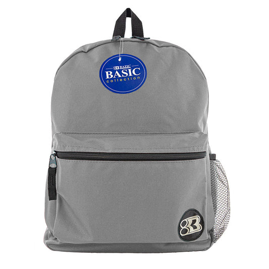 16 inch gray basic backpack -- 12 per case