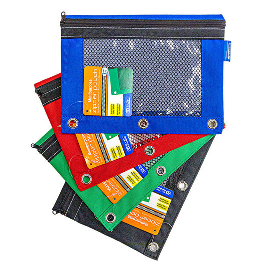 3-ring pencil pouch w/ clear window  -- 24 per box