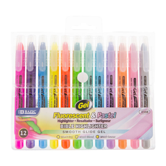 12 gel highlighters -- 12 per box