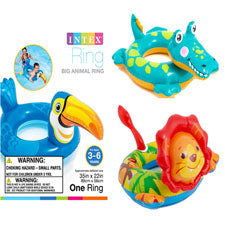 swim rings - animal 3 assorted - pegable box -- 1 per box