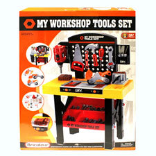 workshop table with 40 piece tool play set - bulk  -- 1 per box