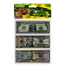 72pk play money in 3 layer bag w header card -- 36 per box