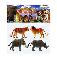 4 wild animal pvc figures - - assorted -- 48 per case