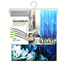 waterproof shower curtain ocean design - 180x180cm -- 6 per box