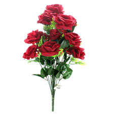 artificial rose bouquets - wine rose -- 12 per box