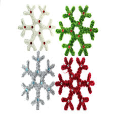 xm ornament snowflake 4 asst -- 24 per case