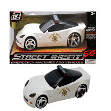 1:24 street heat police corvette - white -  -- 6 per box