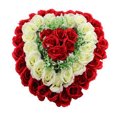 red & white rose wreath - 20 inch -- 1 per box