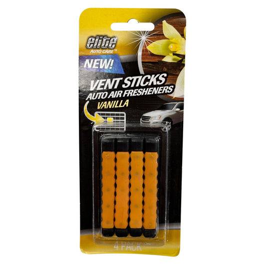 elite auto care 4 pack vanilla air freshener vent sticks -- 33 per box