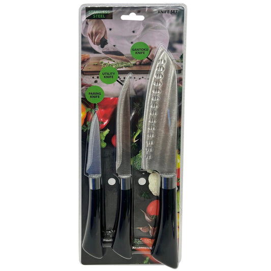 3 pack food prep kitchen knife set -- 12 per box