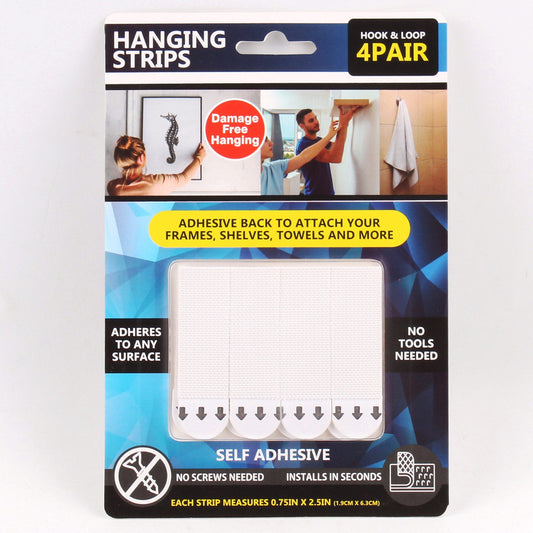 8 pack hook and loop hanging strips -- 24 per box