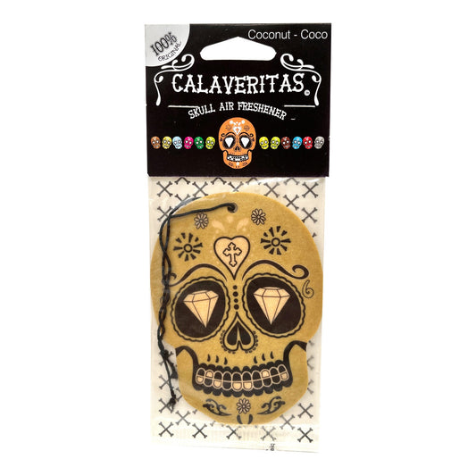 calaveritas sugar skull air freshener in coconut scent -- 132 per box