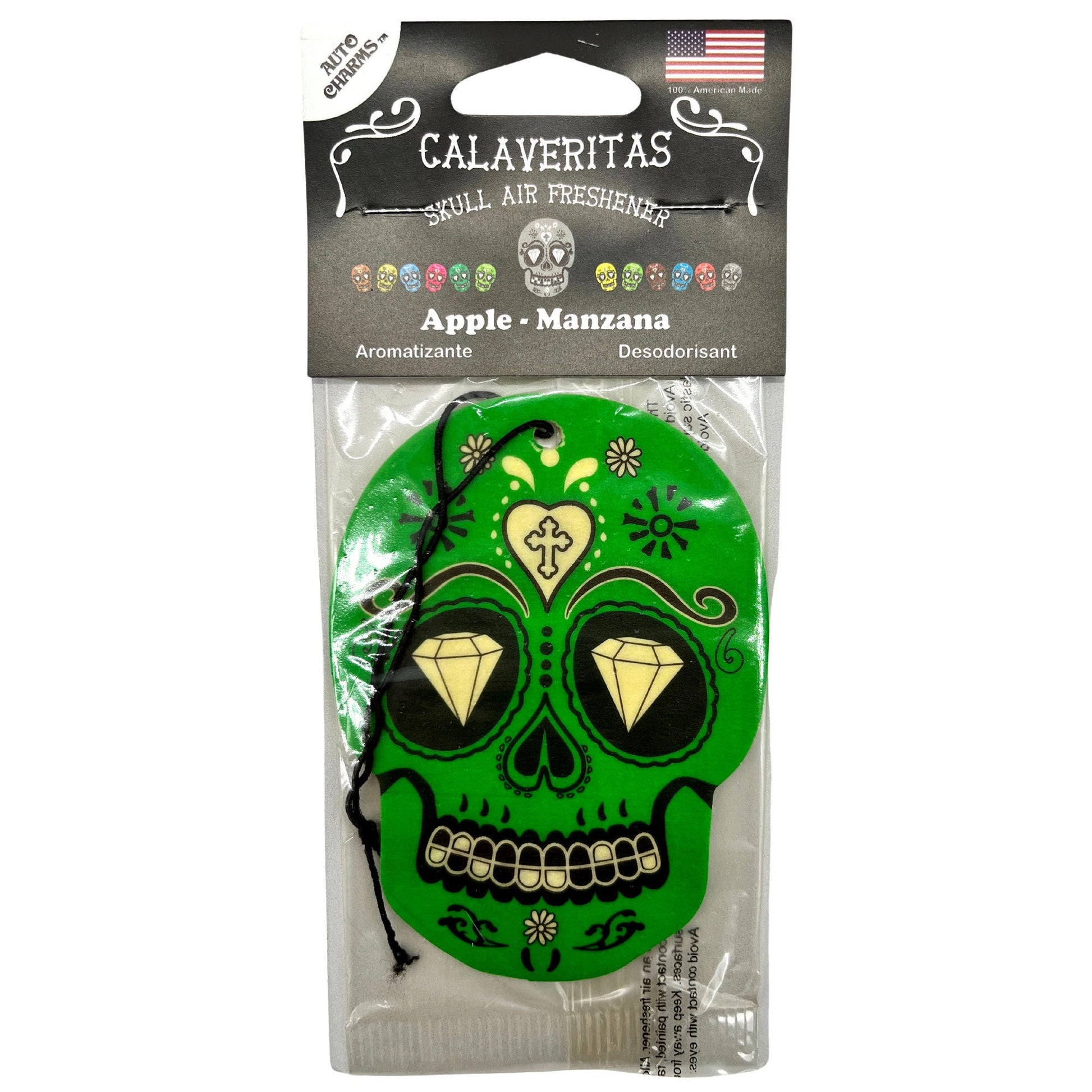 calaveritas sugar skull air freshener in apple scent -- 72 per box