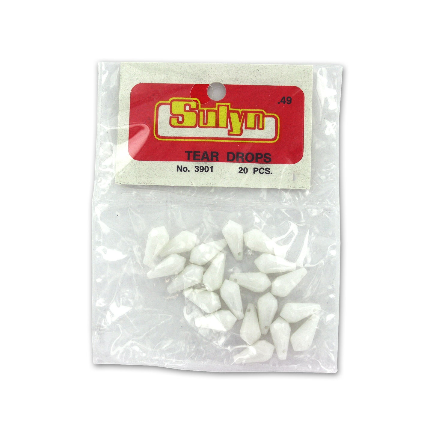 white teardrop beads -   -- 166 per box