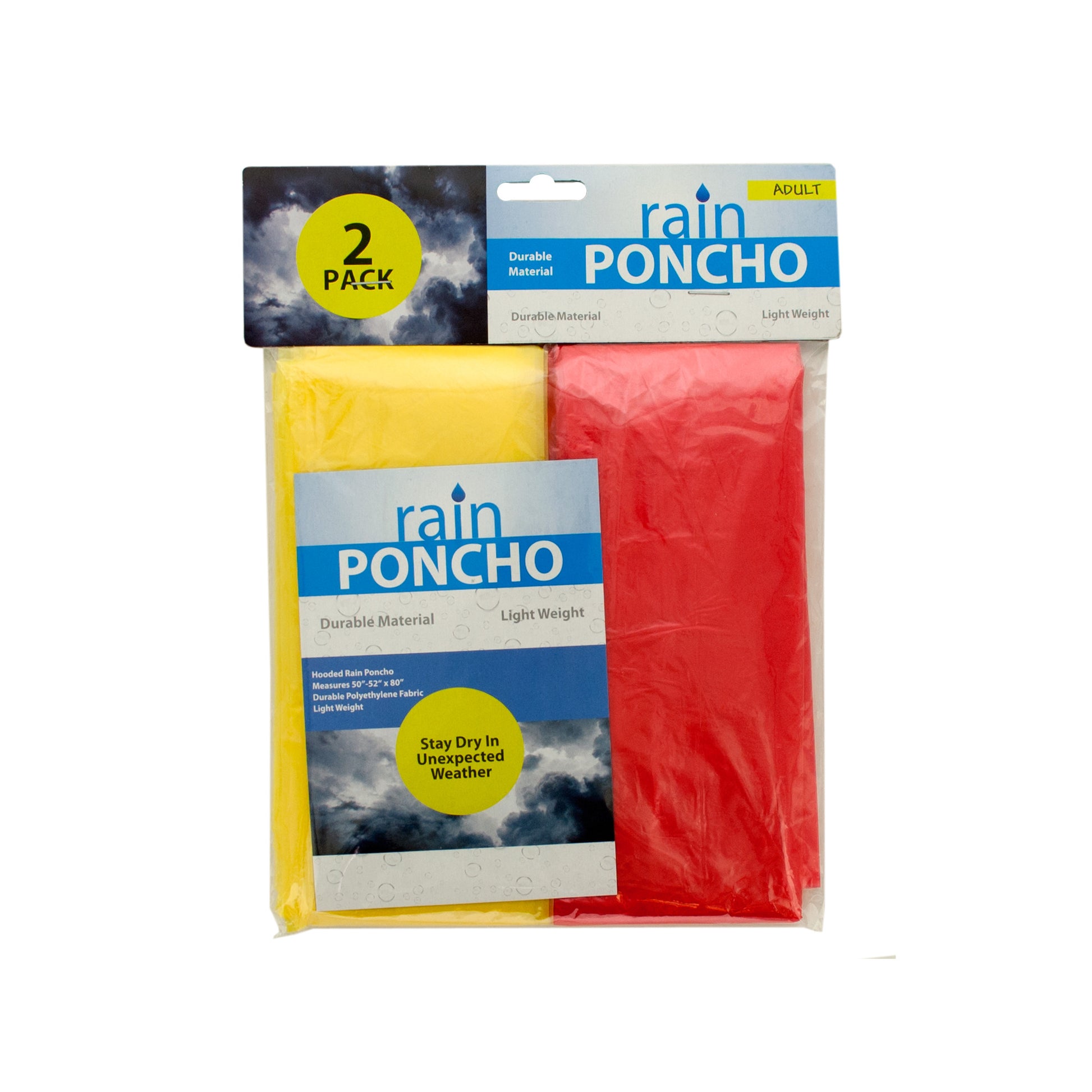 emergency rain ponchos - bulk  -- 21 per box