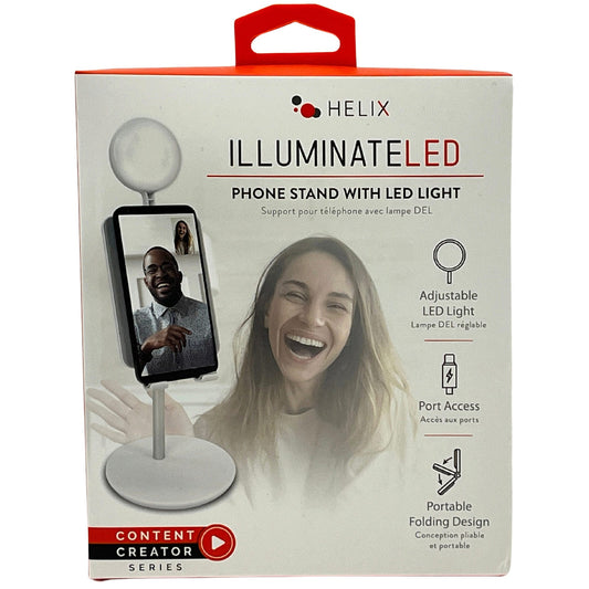 helix illuminate led phone stand with led ring light -- 12 per box