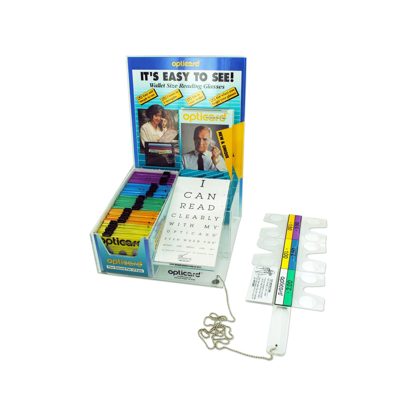 magnifying optic card display  -- 87 per box