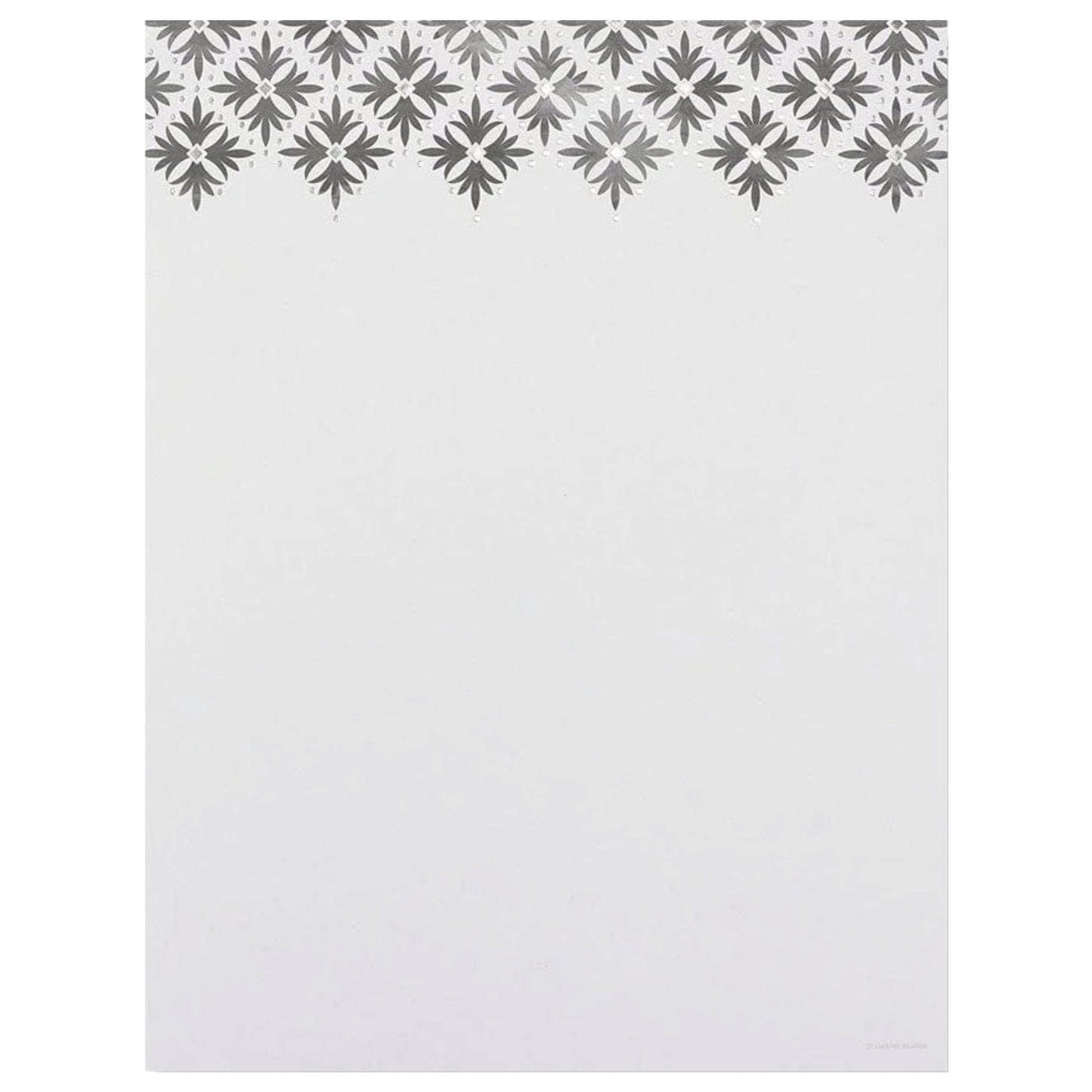 gartner studios 40 count 8.5 x 11 modern damask silver foil stationery paper -- 40 per case