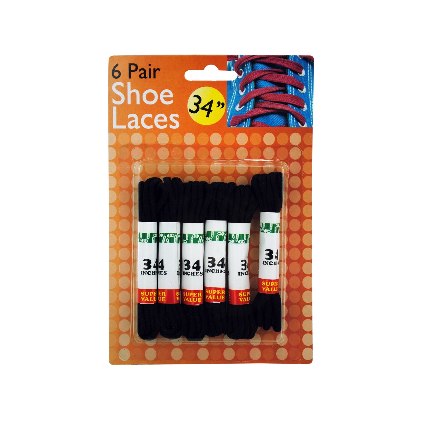 black shoe laces - bulk aa pack -- 48 per box