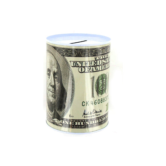 100 dollar bill tin money bank -- 26 per box