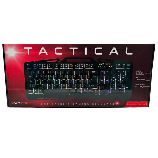 evo- metal tactical gaming keyboard with le ds -- 6 per box