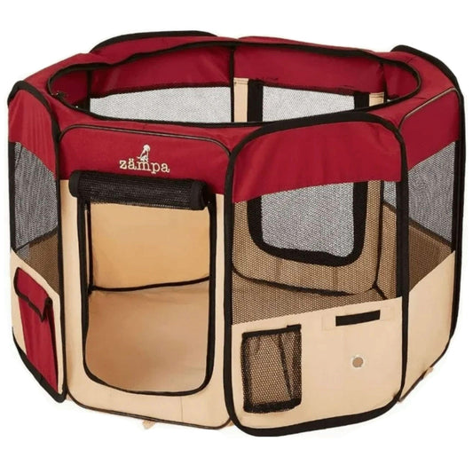 zampa extra small pet playpen in red -- 2 per case