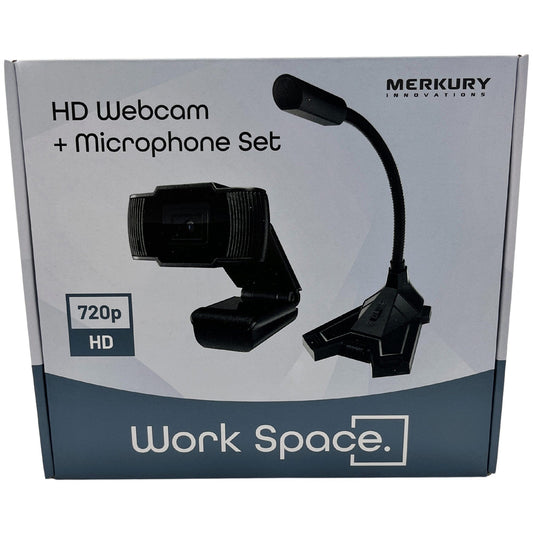 merkury work space 720p hd webcam with external mic -- 6 per box