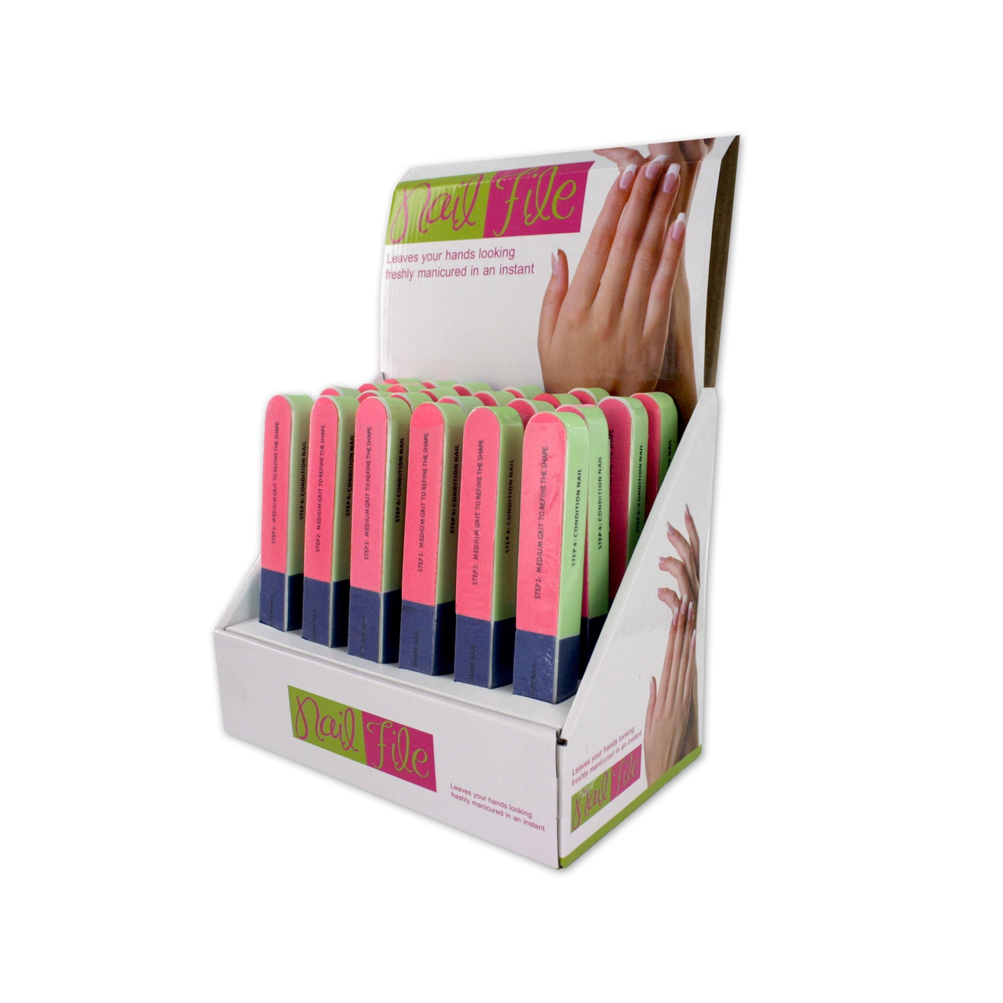 7-way nail file countertop display -- 48 per box