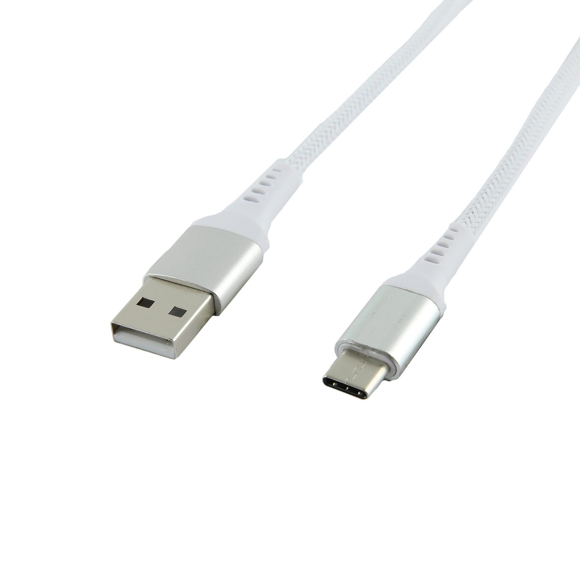 i joy 4 terra 6 foot recycled p.e.t braided usb type c cable in white -- 18 per box