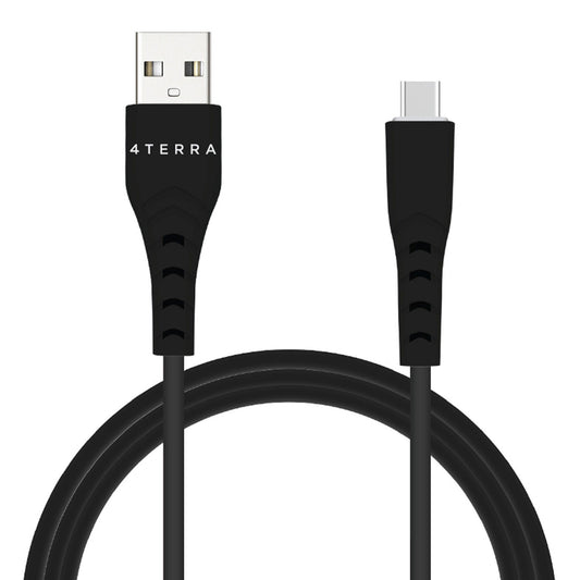 i joy 4 terra 6 foot recycled p.e.t braided usb type c cable in black -- 18 per box