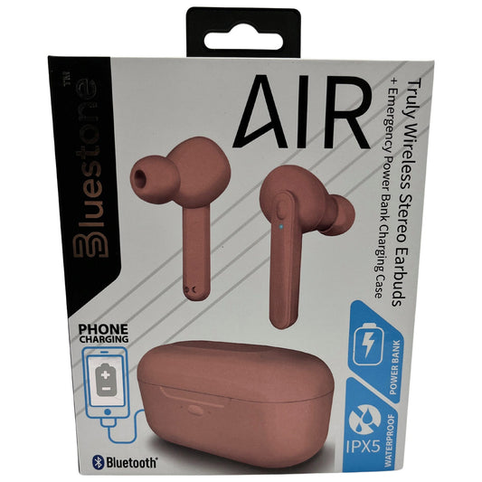 air true wireless bluetooth earbuds with charging case in rose gold -- 6 per box