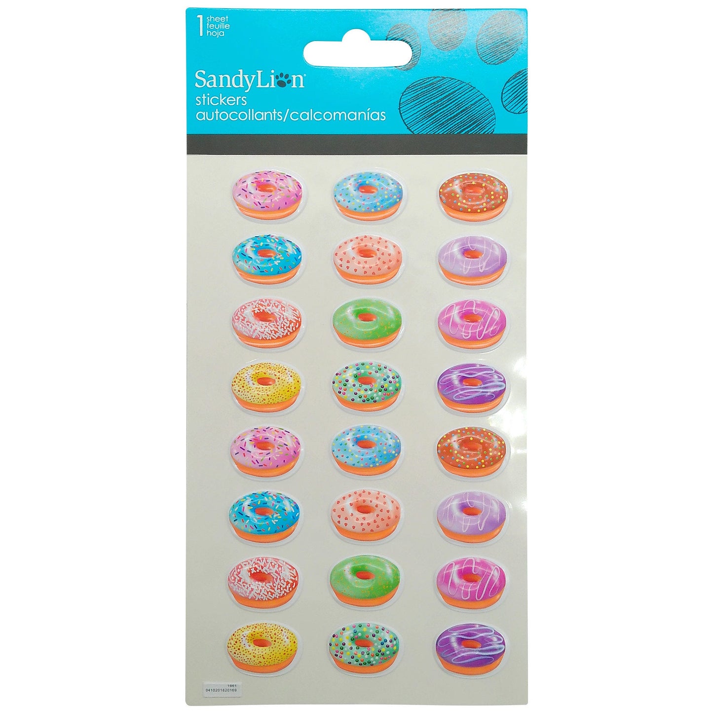 donuts bubble stickers -- 78 per box