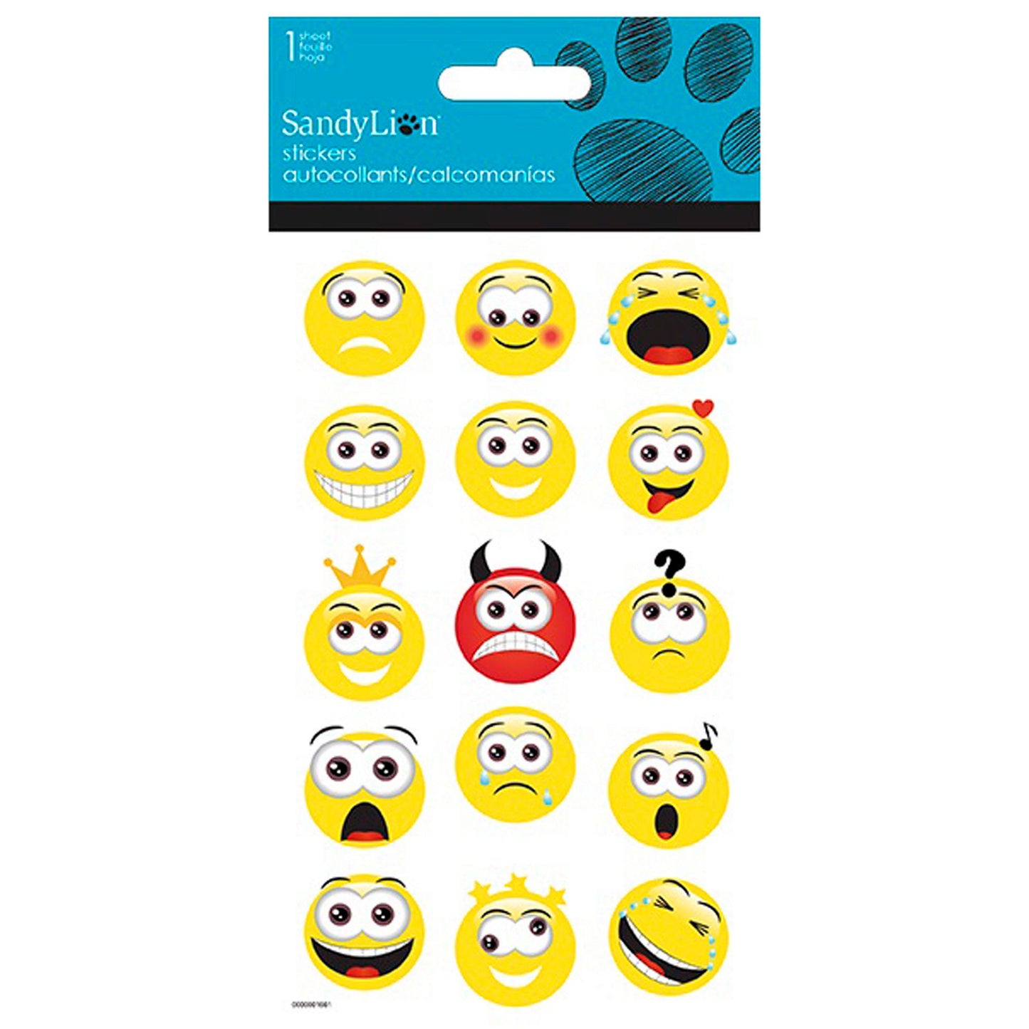 yellow emoticons stickers -- 78 per box