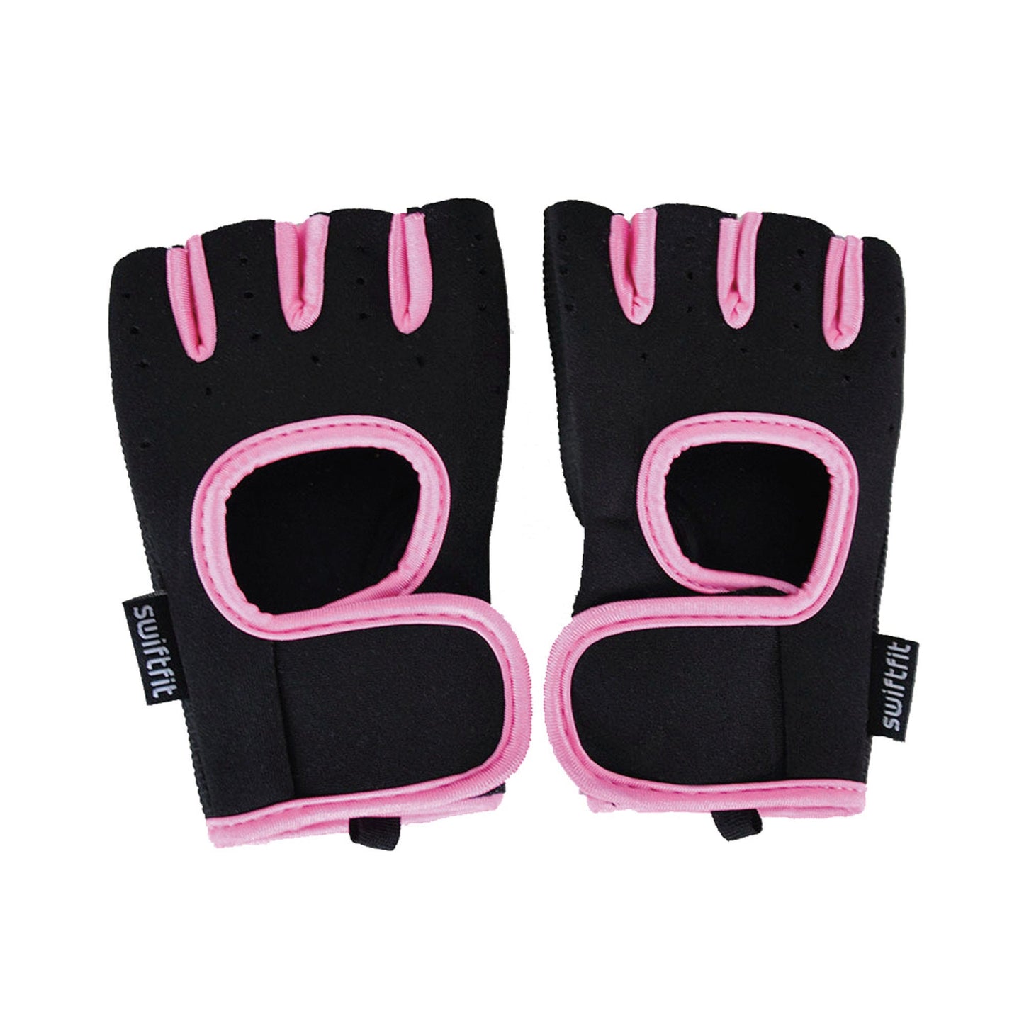 swift fit pink workout gloves with padded palm grip in assorted sizes -- 18 per box