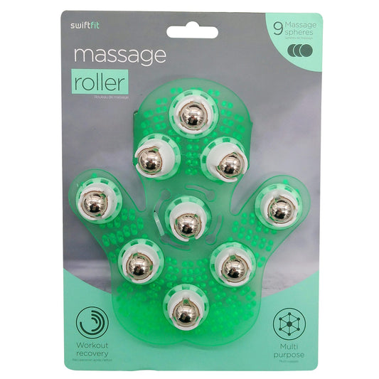 swift fit teal multi- purpose palm massage roller with 9 spheres -- 12 per box