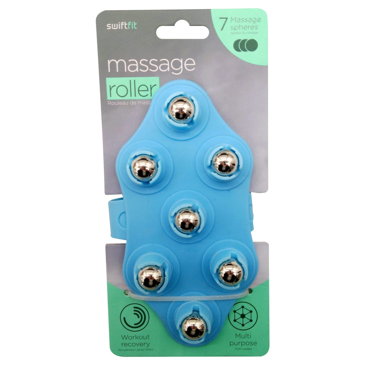 swift fit blue multi- purpose diamond shaped massage roller with 7 spheres -- 12 per box