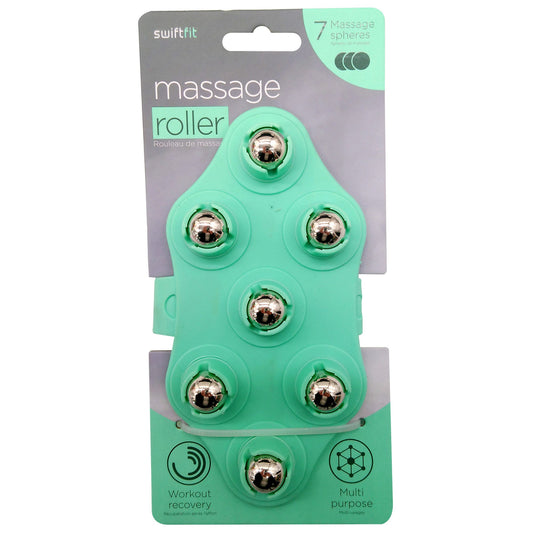 swift fit teal multi- purpose diamond shaped massage roller with 7 spheres -- 12 per box