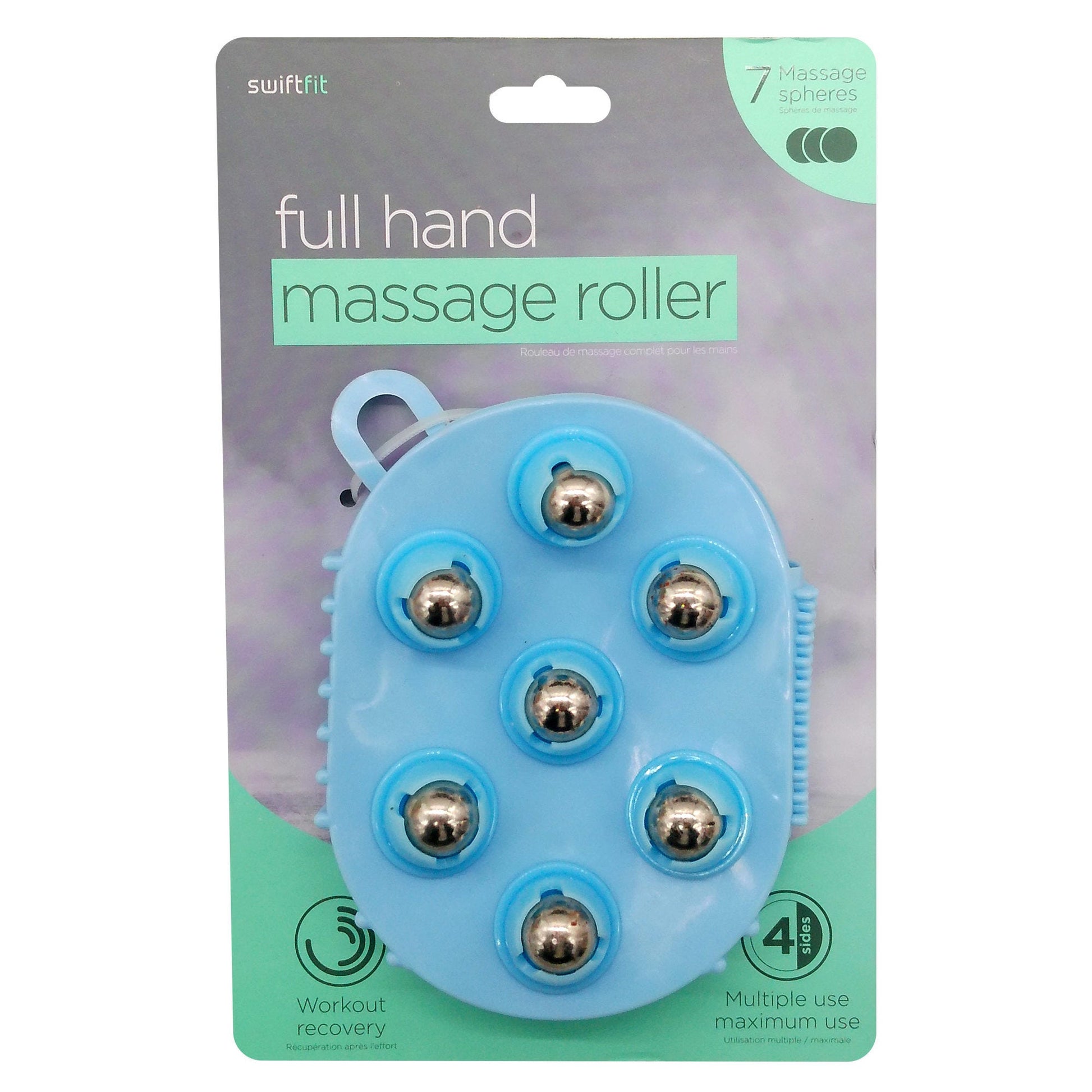 swift fit blue 4 sides full hand massage roller with 7 spheres -- 12 per box