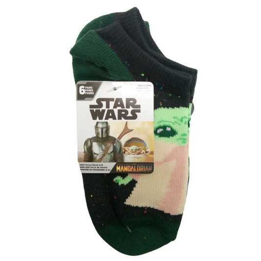 6 pack star wars the mandalorian uknown specieskids kids ankle socks in size s-m -- 8 per box