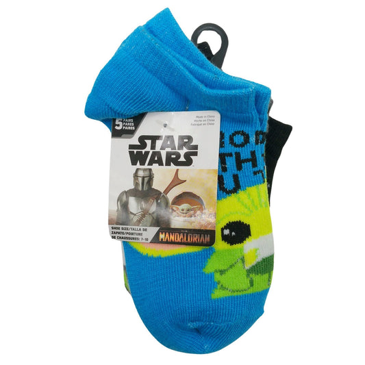 5 pack star wars the mandalorian stronger kids ankle socks in size 7-10 -- 12 per box