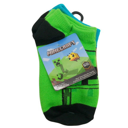 5 pack minecraft spider hunt kids ankle socks in size 7-10 -- 8 per box