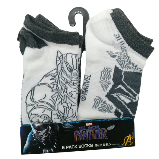 6 pack black panther kids ankle socks -- 8 per box