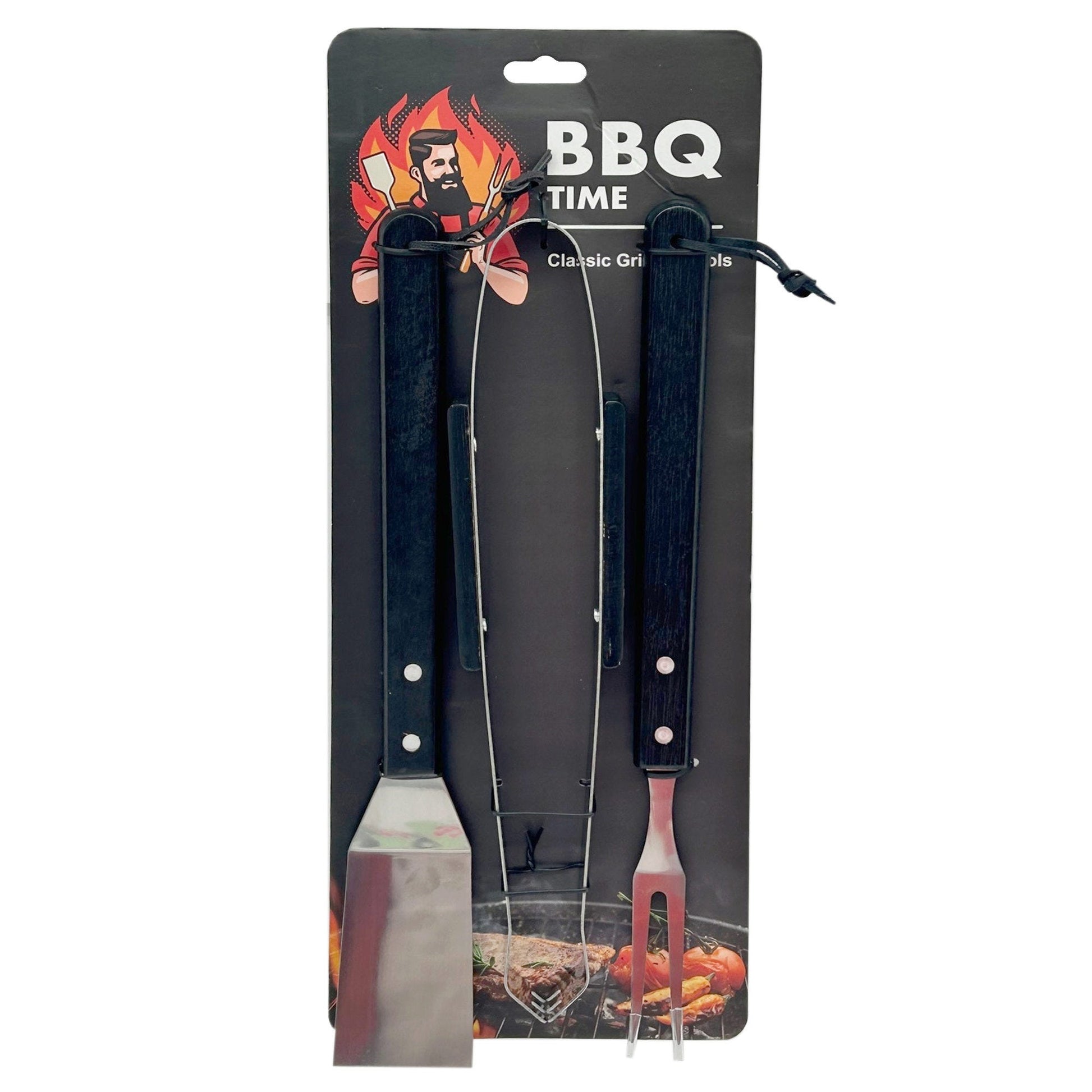 3 piece large barbecue grilling tool set -- 4 per box