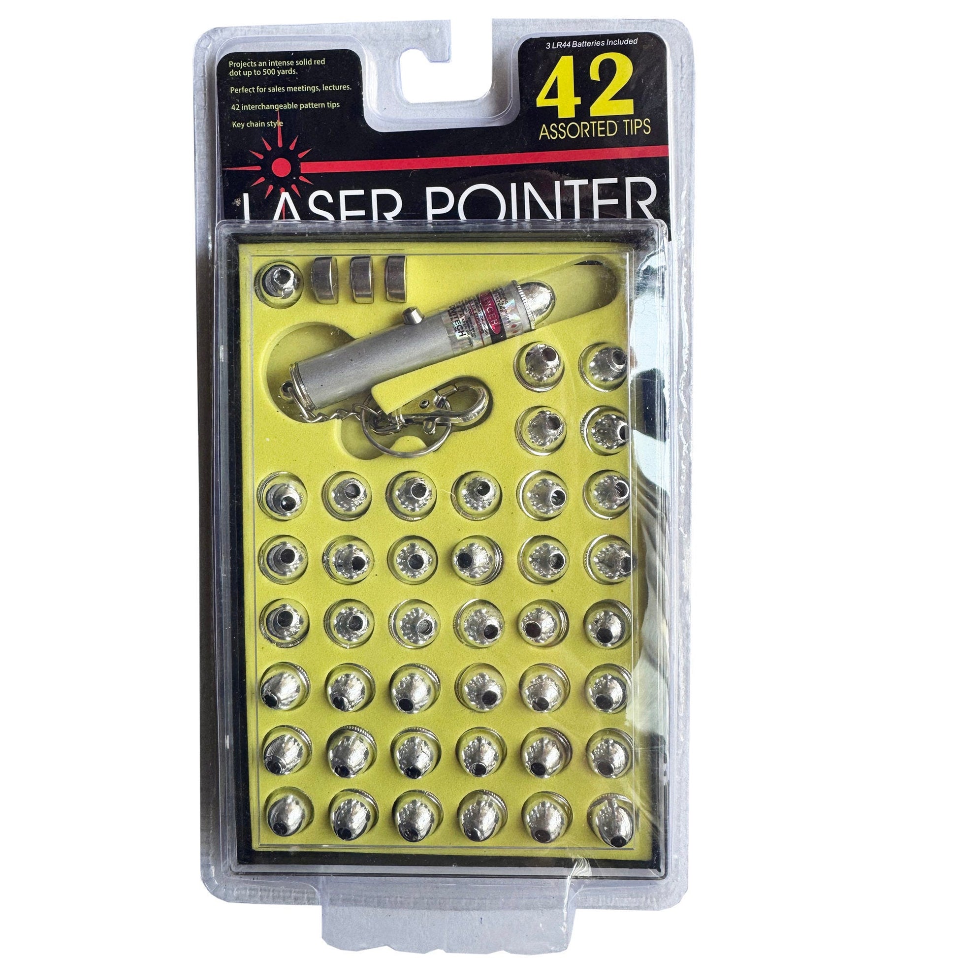 42- head keychain laser pointer kit with batteries included -- 24 per box