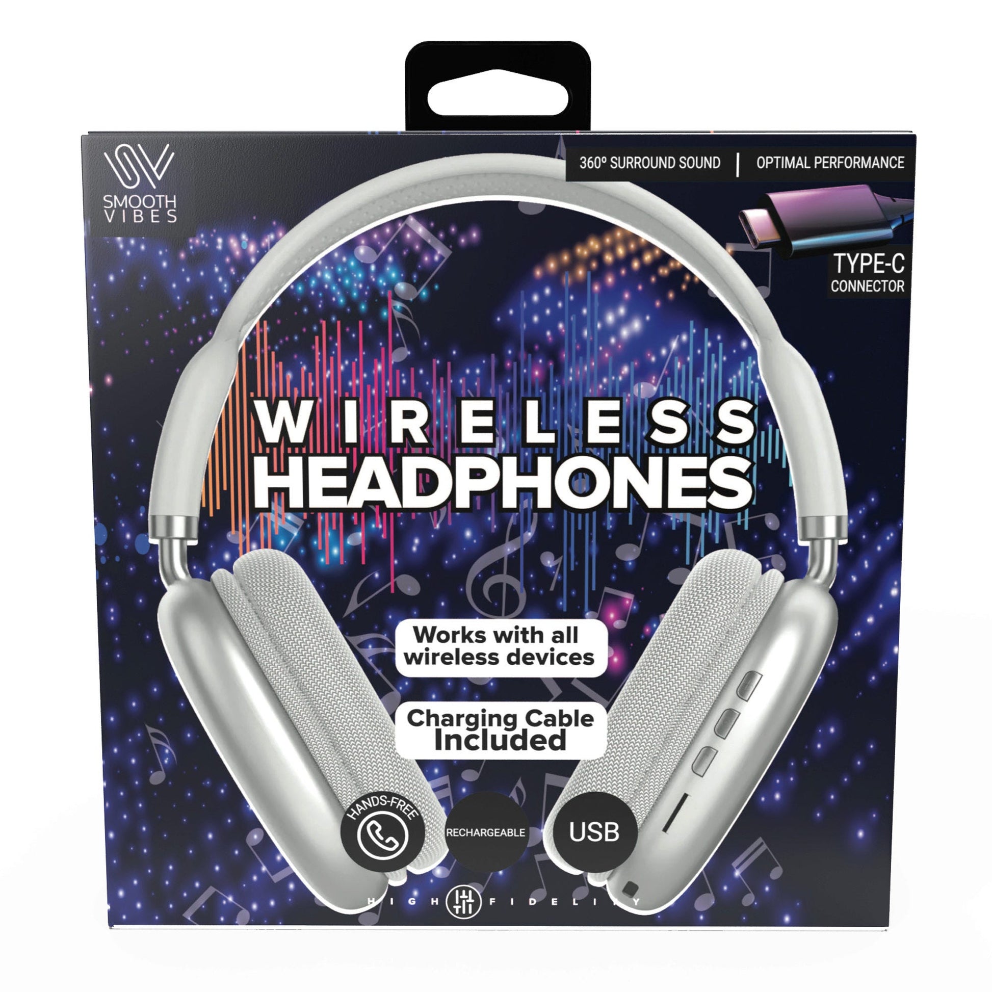 white type-c wireless lightweight headphones -- 4 per box