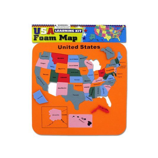 usa foam map set - 144 pieces per case - educational toy -- 26 per box