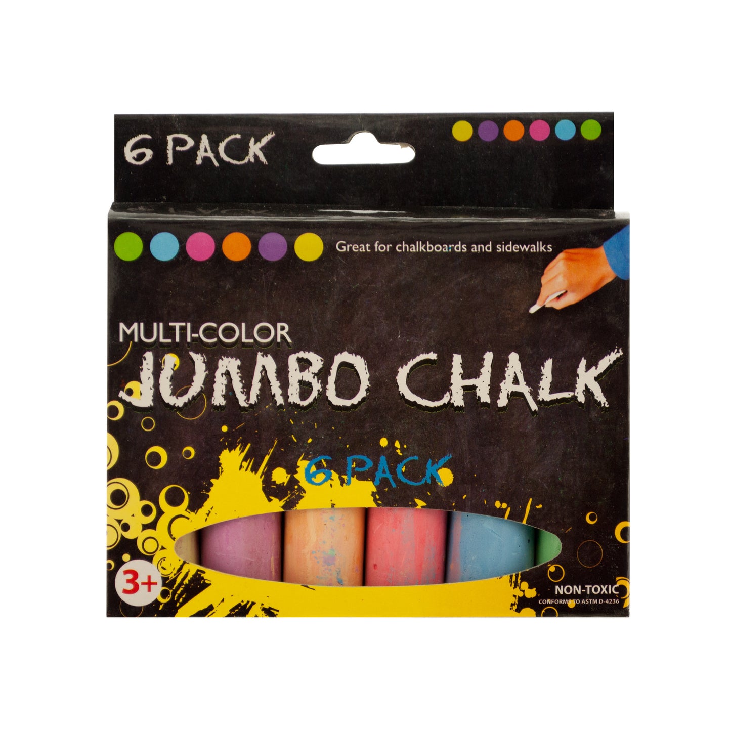 jumbo chalk set - multi-color - 72 pieces -- 48 per box