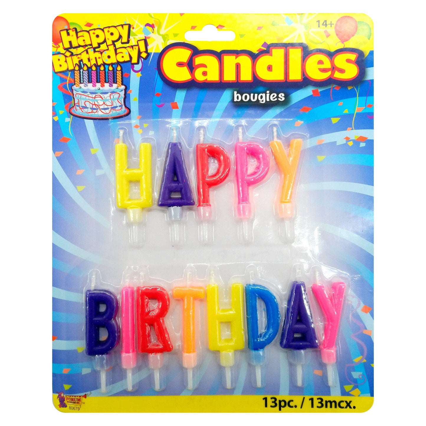 happy birthday multi letter candles -- 36 per box