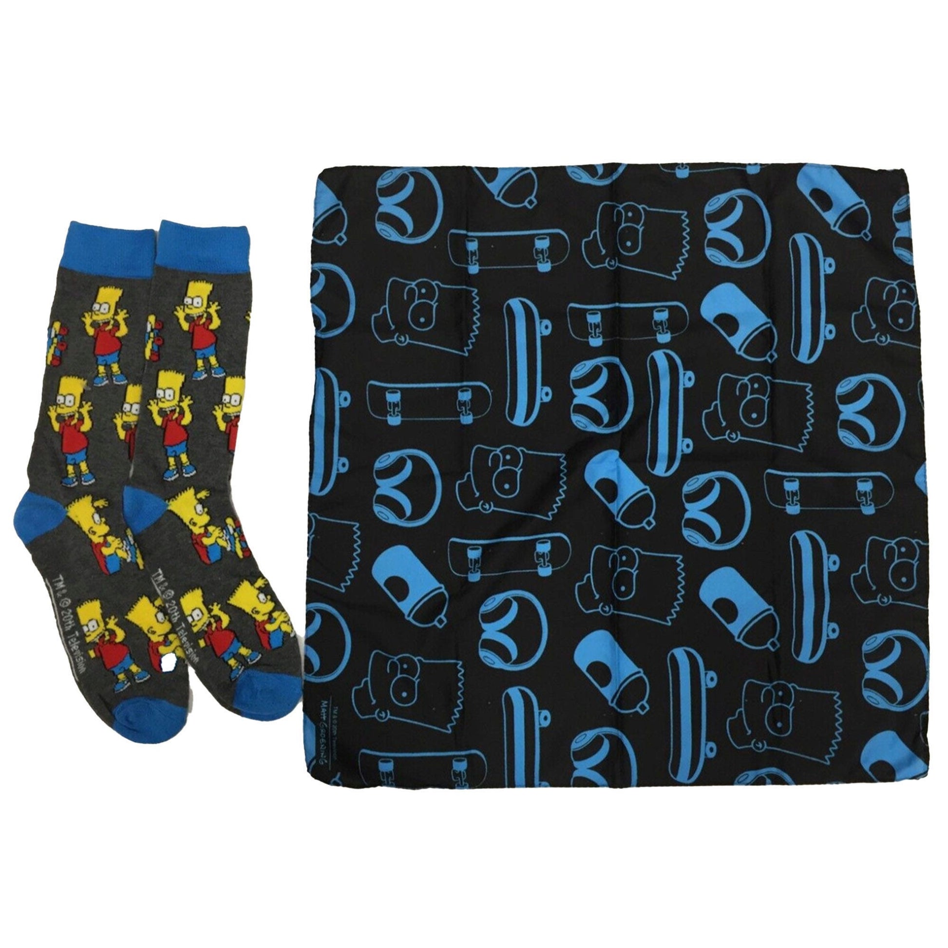 bart simpson crew socks with bandana set -- 20 per box